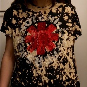 Red Hot Chili Peppers cropped and bleached tee